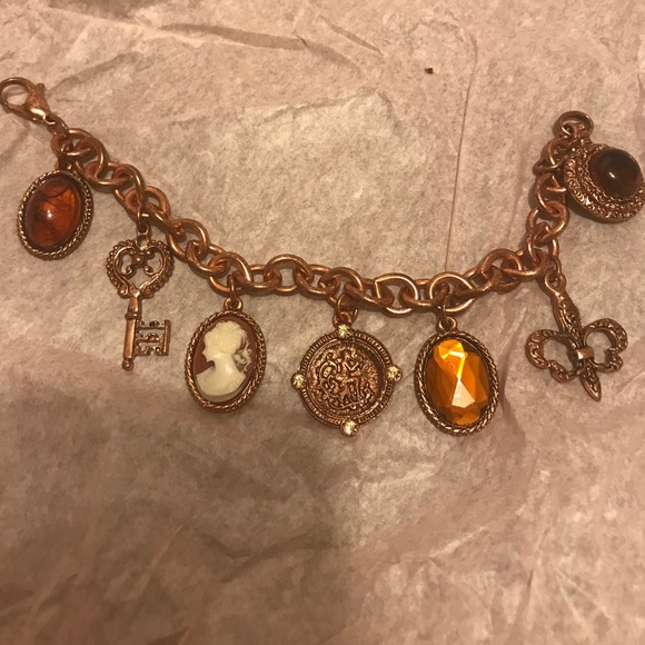 1928 Jewelry - New! 1928 Antique Bronzed Charm Bracelet